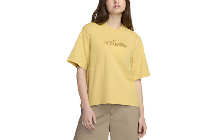 Nike Nike Drop Shoulder Sleeve T Shirt Women's Saturn Gold