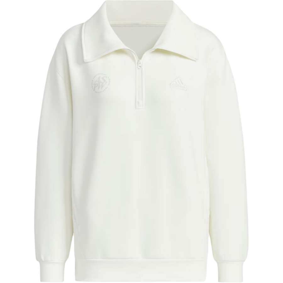 Adidas Adidas Lounge HALF ZIP SWEATSHIRT HOODIE Sweatshirt Women's White