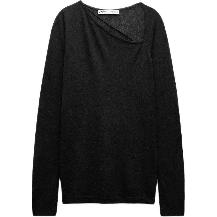 ZARA Knitwear Women's Asymmetrical Collar Thin Other