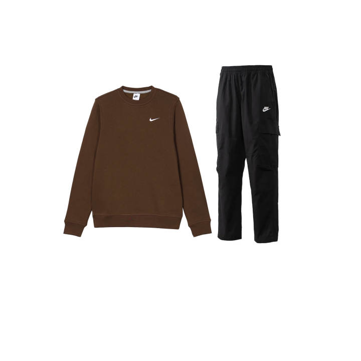 Nike Nike Sweatshirt Sets Men's Umber/Black Crew Neck Moderate