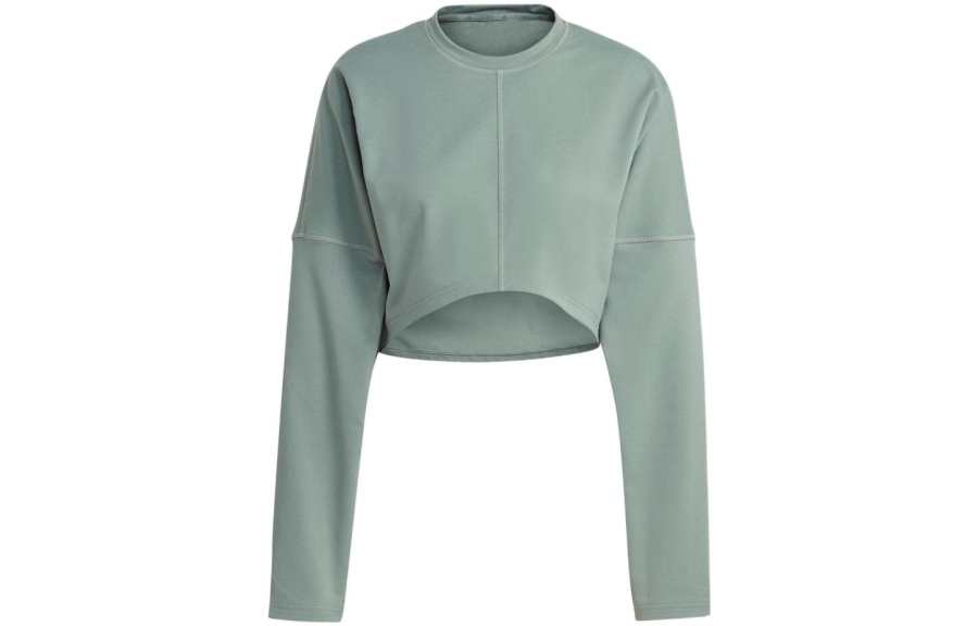 Adidas Adidas Sweatshirts Women's Silver Green Crew Neck Moderate Regular