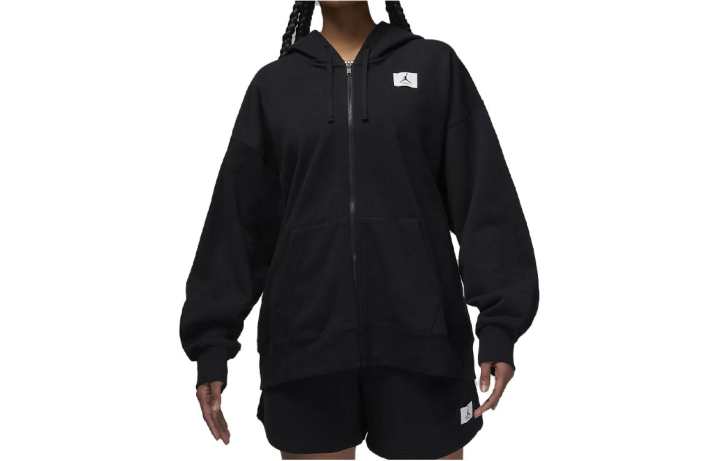 Jordan Jordan Sweatshirts Women's Black Hooded Moderate Cardigan