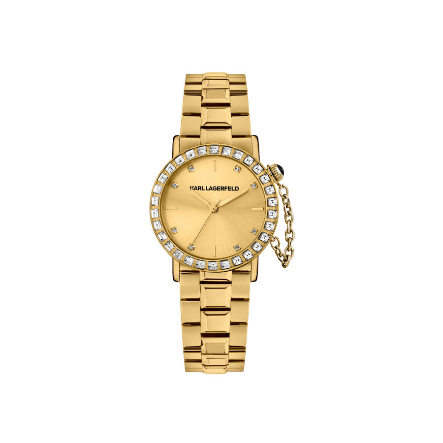 KARL LAGERFELD / Karl Lagerfeld Jeans Old Money Style, Fringe Collection Wrist Watches Quartz Movement Steel Strap 33mm