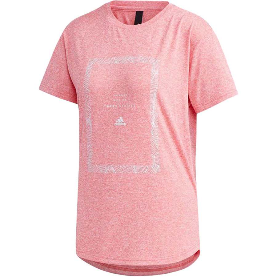 Adidas Adidas T Shirts Women's Pink Crew Neck Moderate