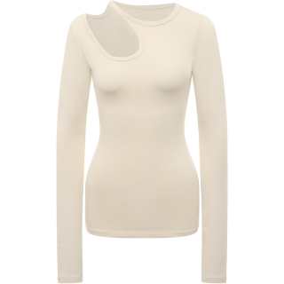 LOW CLASSIC T Shirts Women's Ecru Crew Neck Moderate Straight Fit