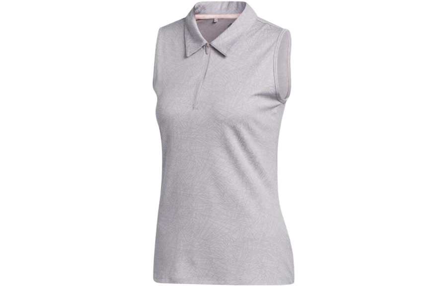 Adidas Adidas Polo Shirts Women's Light Gray Polo Collar Moderate Straight Fit