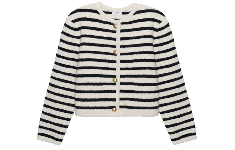 CELINE CELINE Jackets Women's Ecru Crew Neck Moderate Other