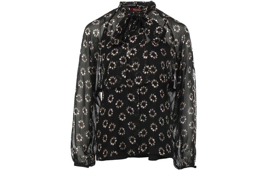 MaxMara Studio MaxMara Studio All-Over Patterned Long-Sleeved Blouse