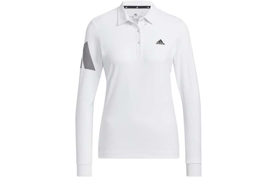Adidas Adidas Polo Shirts Women's White Polo Collar Thin Straight Fit