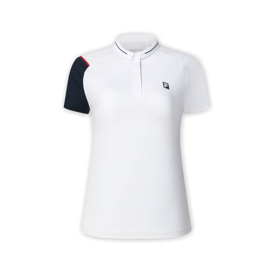 FILA Polo Shirts Women's Jade White Polo Collar Moderate Straight Fit