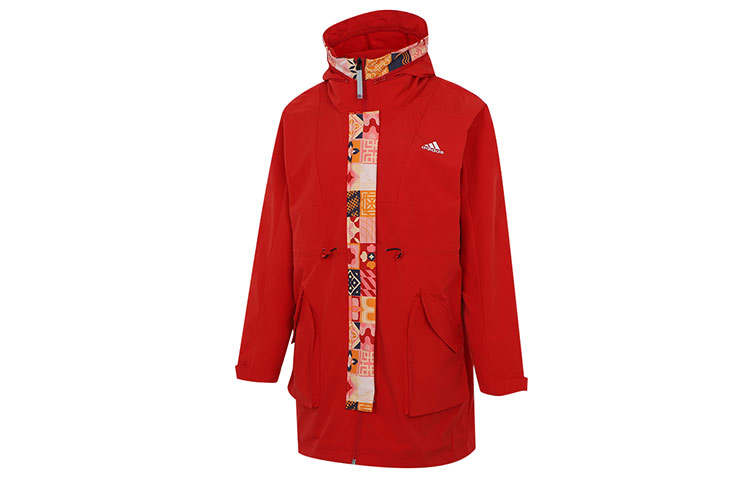 Adidas Adidas CNY Long Jkt Year Of The Tiger Limited, Fleece Lined Thermal Mid Length Woven Hooded Jacket Winter Women's