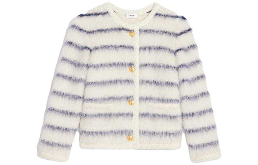 CELINE Knitwear Women's Ecru Crew Neck Moderate