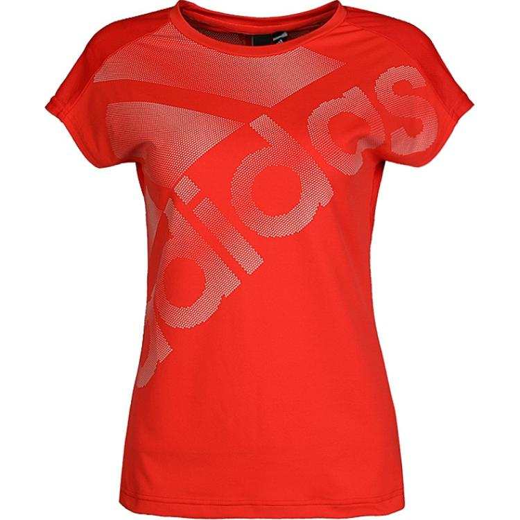 Adidas Adidas T Shirts Women's Red Crew Neck Moderate Straight Fit