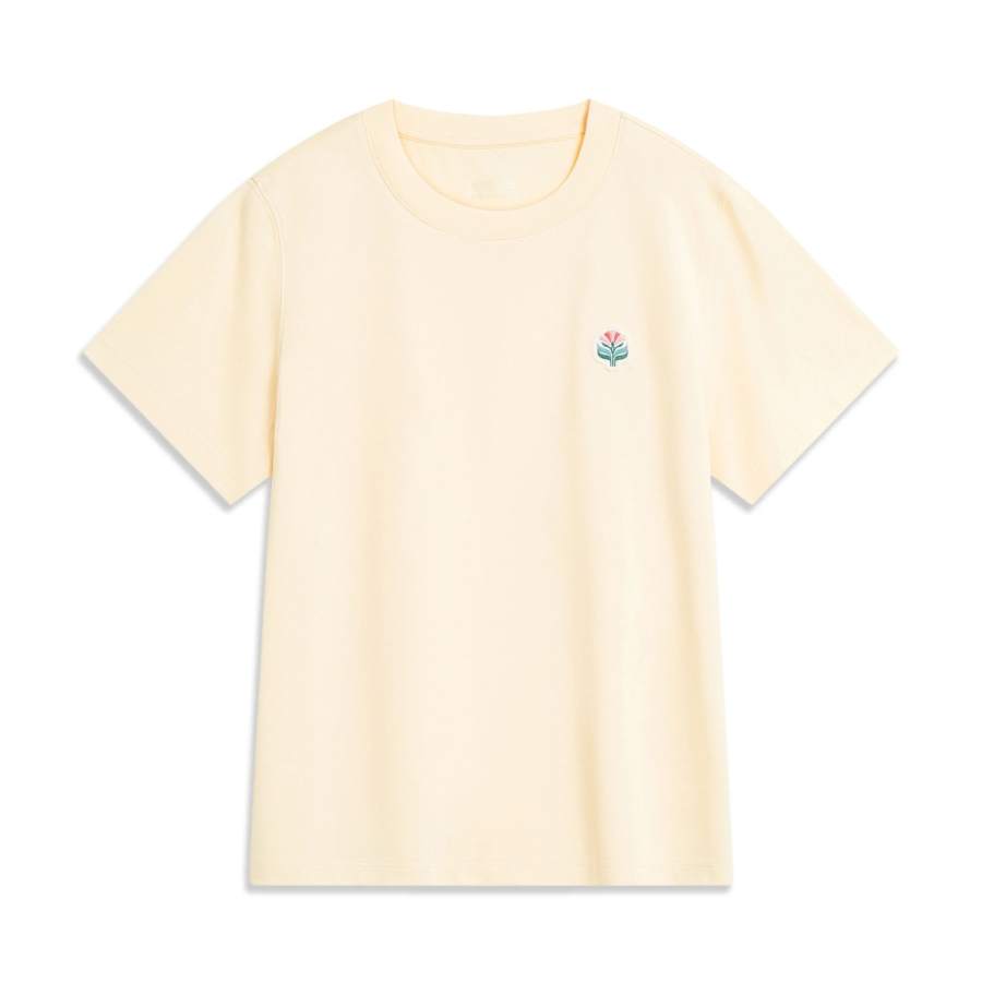 Li-Ning Li Ning Sports Trendy Collection Regular T Shirt Women's Custard Yellow