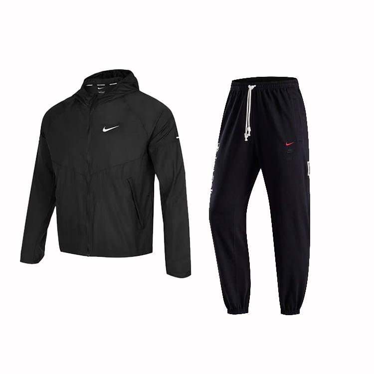 Nike Nike Reflective Logo Print Woven Hooded Long Sleeved Quick Dry Fleece Lined Basketball Knitted Fabric Pants