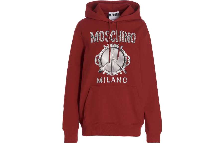 MOSCHINO Sweatshirts Women's Red Hooded Moderate Regular