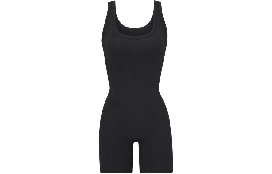 Skims COTTON RIB ONESIE Jumpsuit Women's Soot/Smoke Gray