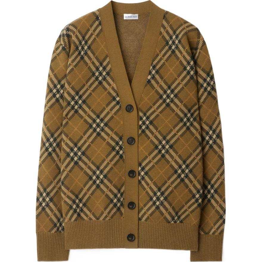 Burberry check wool-mohair cardigan