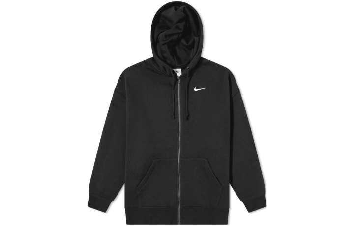 Nike Nike Sweatshirts Women's Black Hooded Moderate Cardigan