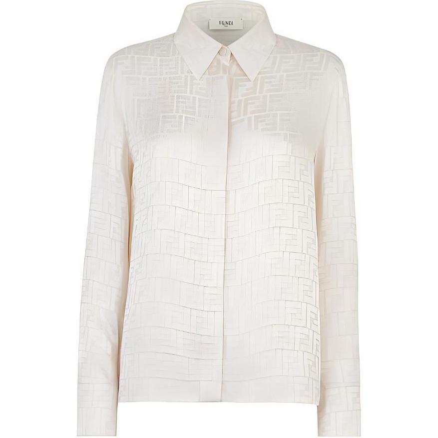 FENDI FENDI Monogrammed Collared Long-Sleeve Shirt