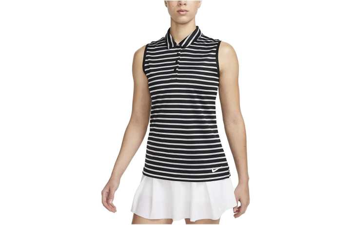 Nike Nike T Shirts Women's Black Polo Collar Moderate Straight Fit