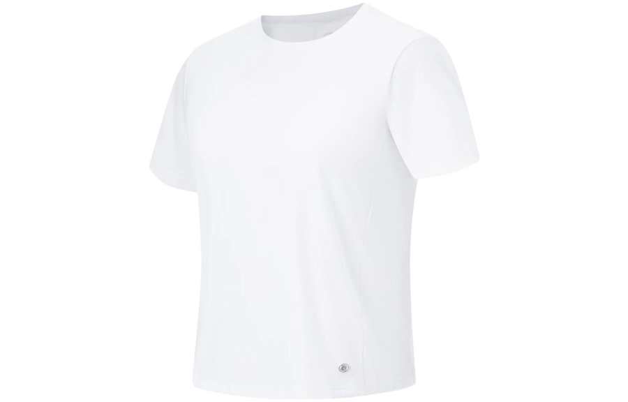 Li-Ning Li Ning Fitness Series T Shirts Women's Standard White Crew Neck Moderate Straight Fit