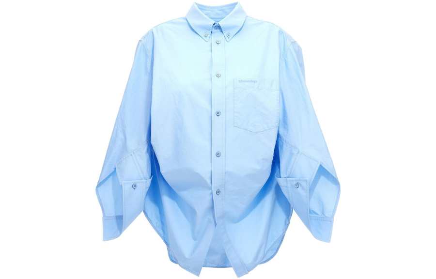 Balenciaga Shirts Women's Blue Lapel Moderate Other