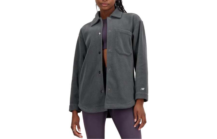 New Balance New Balance Nb Athletics Polarfleece Shacket Jackets & Coats Women's Charcoal Gray