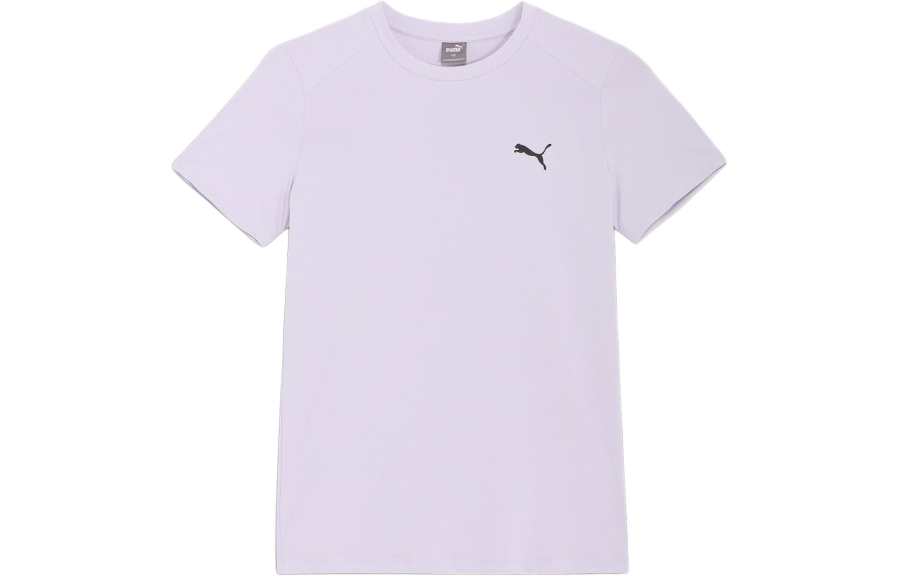 PUMA T Shirts Women's Purple Crew Neck Moderate Other