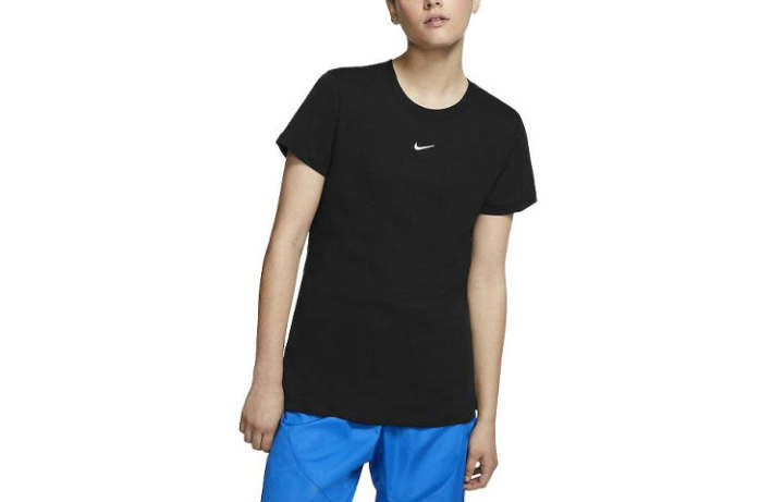 Nike Nike T Shirts Women's Black Crew Neck Moderate Straight Fit