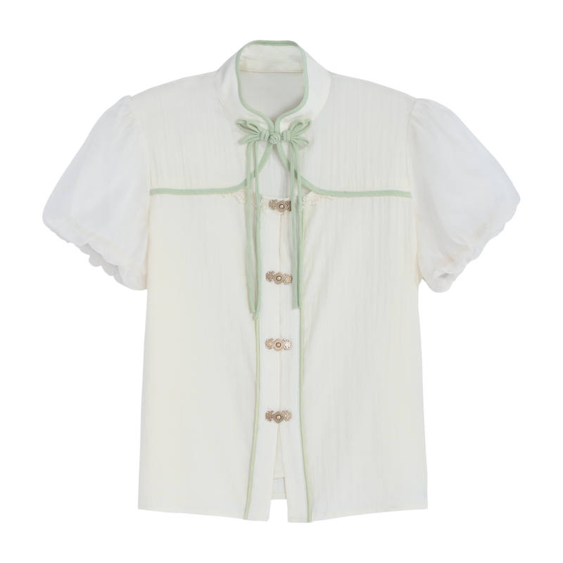 SNBL SNBL Chiffon Shirts Women's White Stand Collar Moderate