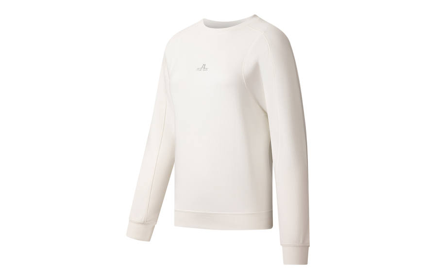 Li-Ning Li Ning Fitness Series Sweatshirts Women's Ivory Crew Neck Moderate Regular