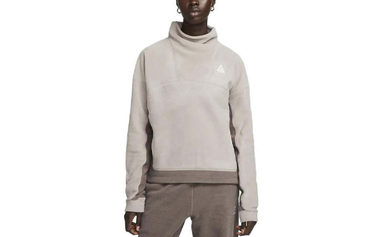 Nike Nike Sweatshirts Women's Olive Gray Turtleneck Thickened Regular