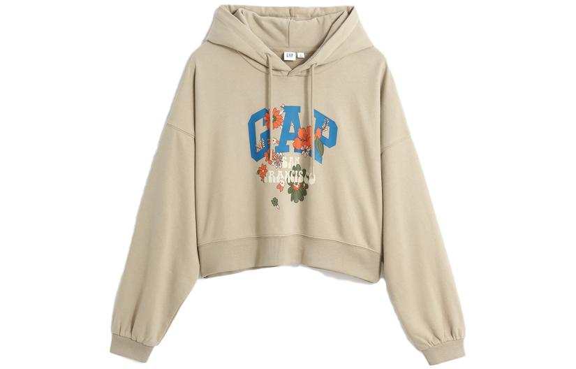 GAP Sweatshirts Women's Milk Coffee Hooded Moderate Regular