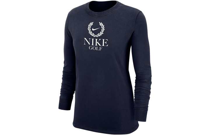 Nike Nike T Shirts Women's Marine Blue Crew Neck Moderate Straight Fit