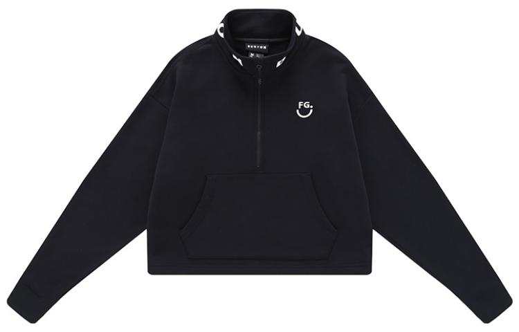 BURTON Sweatshirts Women's Black Stand Collar Moderate Regular