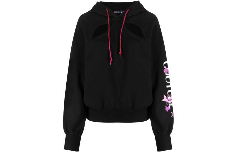 VERSACE JEANS COUTURE 【Best of: PromotionsPrevious Season】cut-out logo-print hoodie