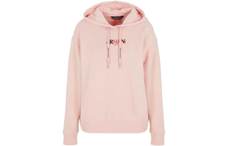 ARMANI EXCHANGE Sweatshirts Women's Pink Hooded Moderate Regular