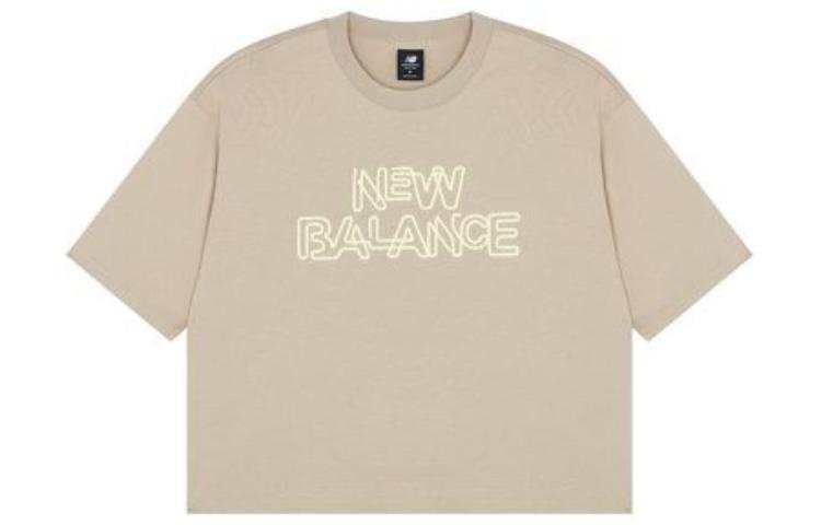 New Balance New Balance T Shirts Women's Brown Crew Neck Moderate Straight Fit