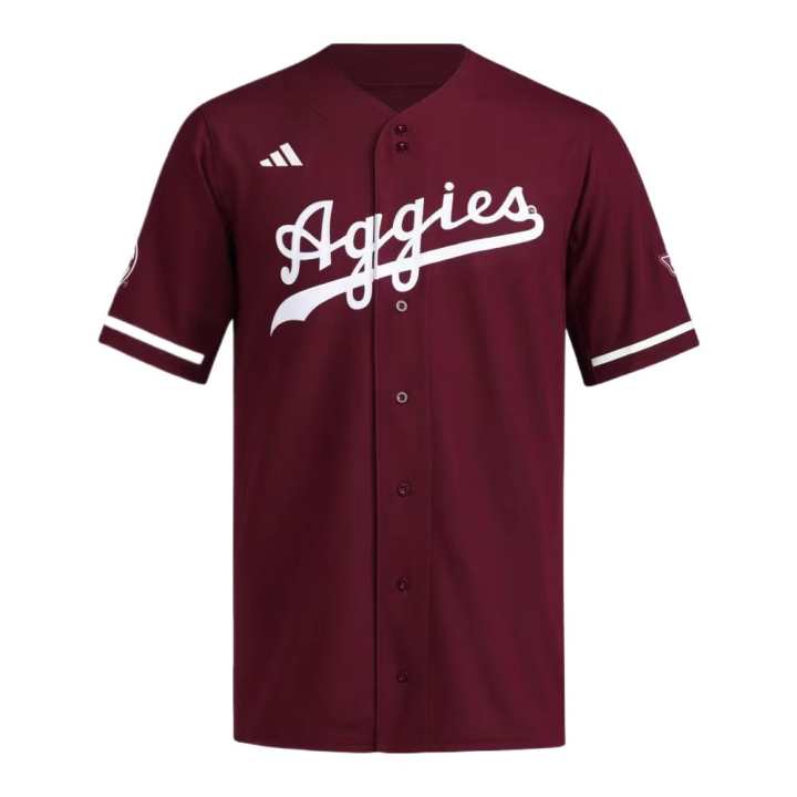 Adidas Adidas Free Shipping With AdiClub Texas A&M Reverse Retro Full Button Jersey