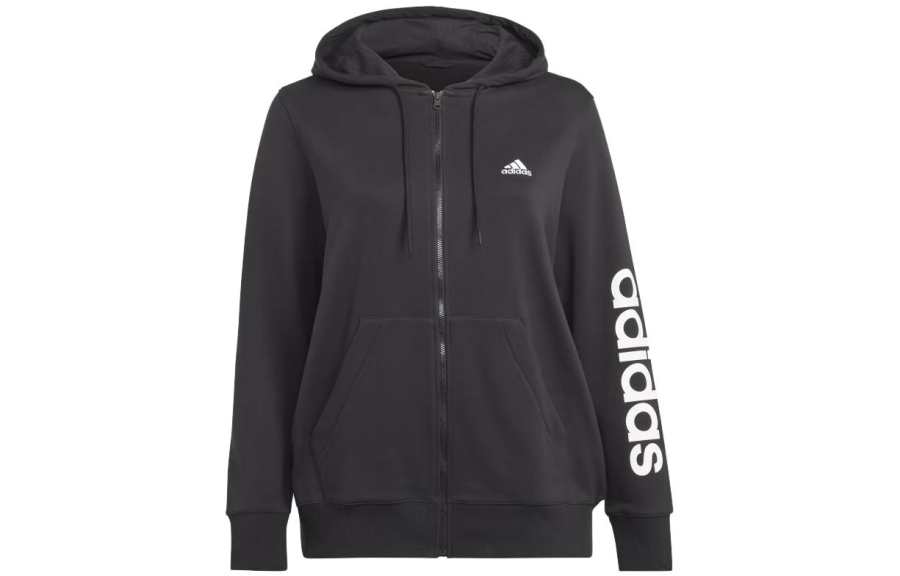 Adidas Adidas Free Shipping With AdiClub Essentials Linear Full-Zip French Terry Hoodie Plus Size