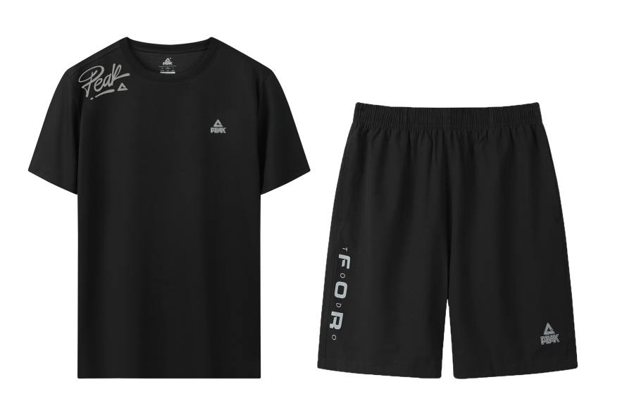 PEAK RIGHT Casual Sportswear Unisex Two Piece Set Black