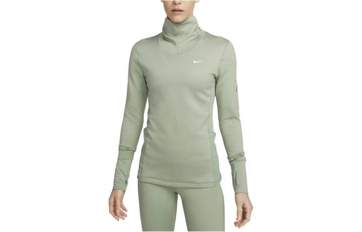 Nike Nike T Shirts Women's Green Stand Collar Moderate Straight Fit