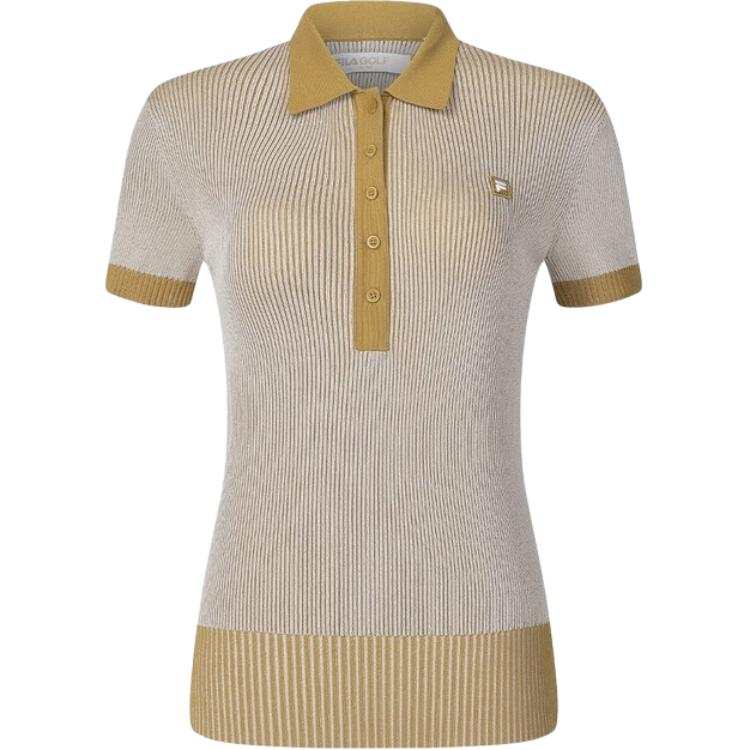 FILA Golf Shirt Women's Yellow Tree Brown