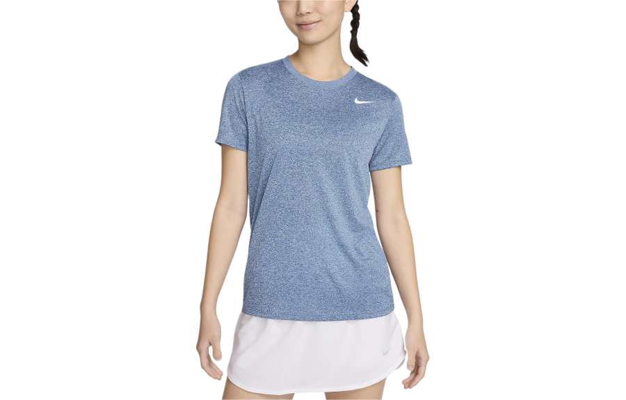 Nike Nike T Shirts Women's Blue Crew Neck Moderate Straight Fit