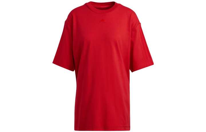 Adidas Adidas T Shirts Women's Red Crew Neck Moderate Straight Fit