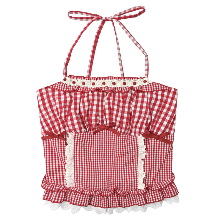 SNBL Camisoles Women's Red Square Collar Moderate Halter Neck