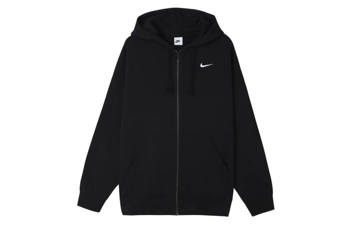 Nike Nike Sportswear Zippers Open Collar Brushed Fleece Lined Hoodie Jacket Women's Black