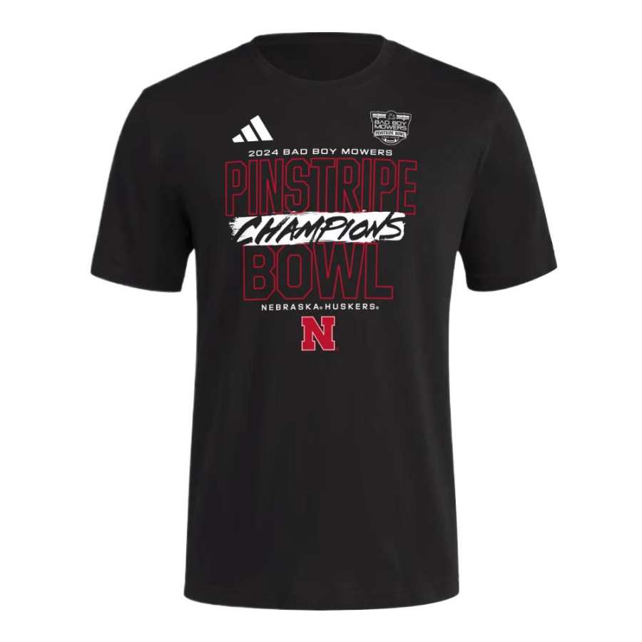 Adidas Adidas Free Shipping With AdiClub Nebraska Pinstripe Bowl Champions Tee