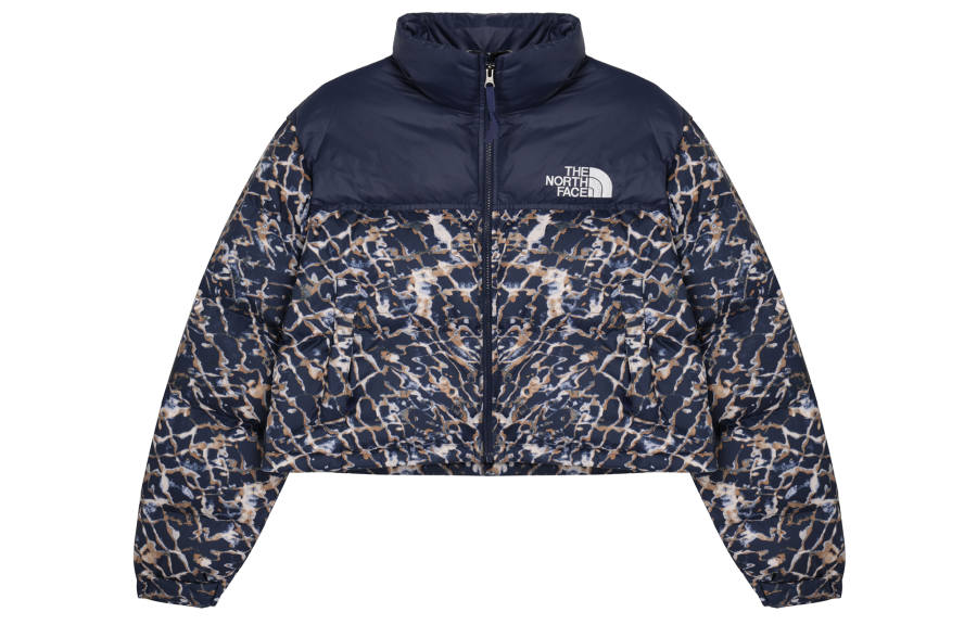 The North Face abstract-print quilted jacket